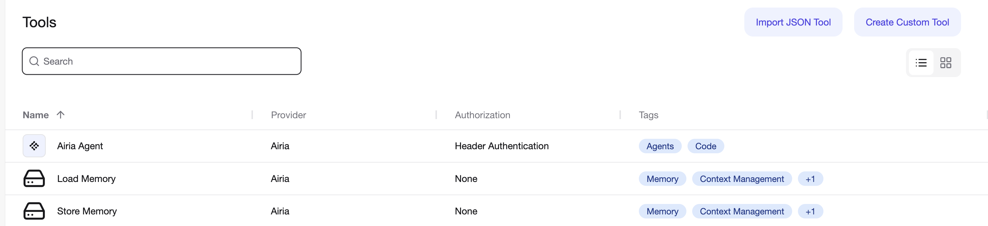 Agent library listing