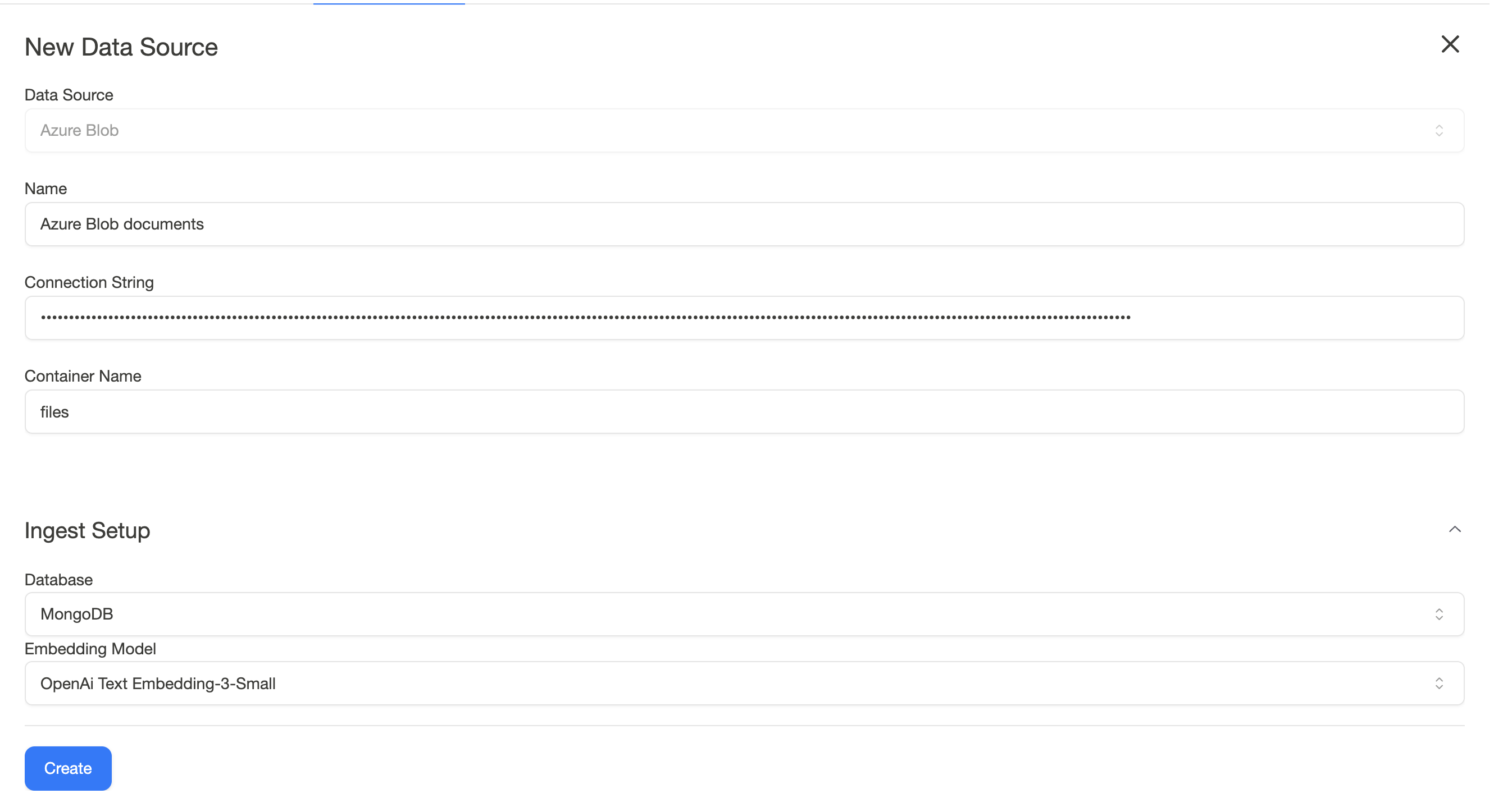 Azure Blob Connection Details