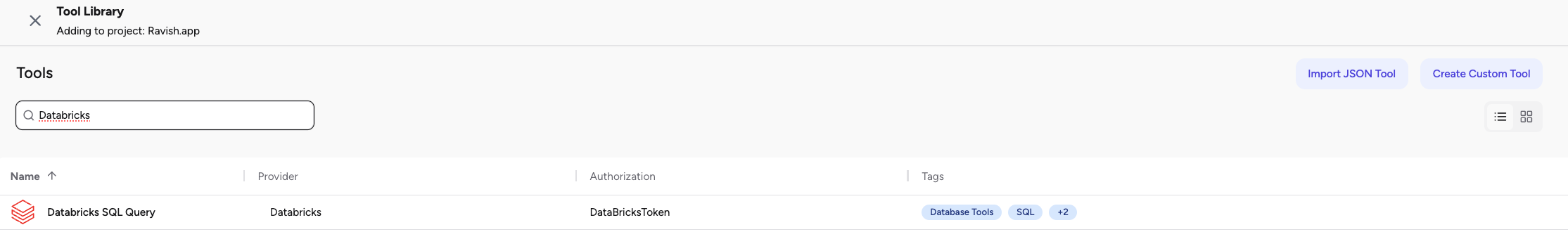 Add Databricks SQL Query tool