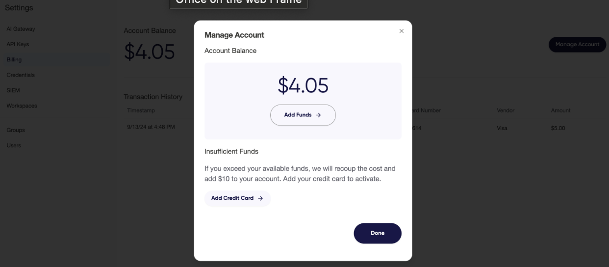 Manage Account