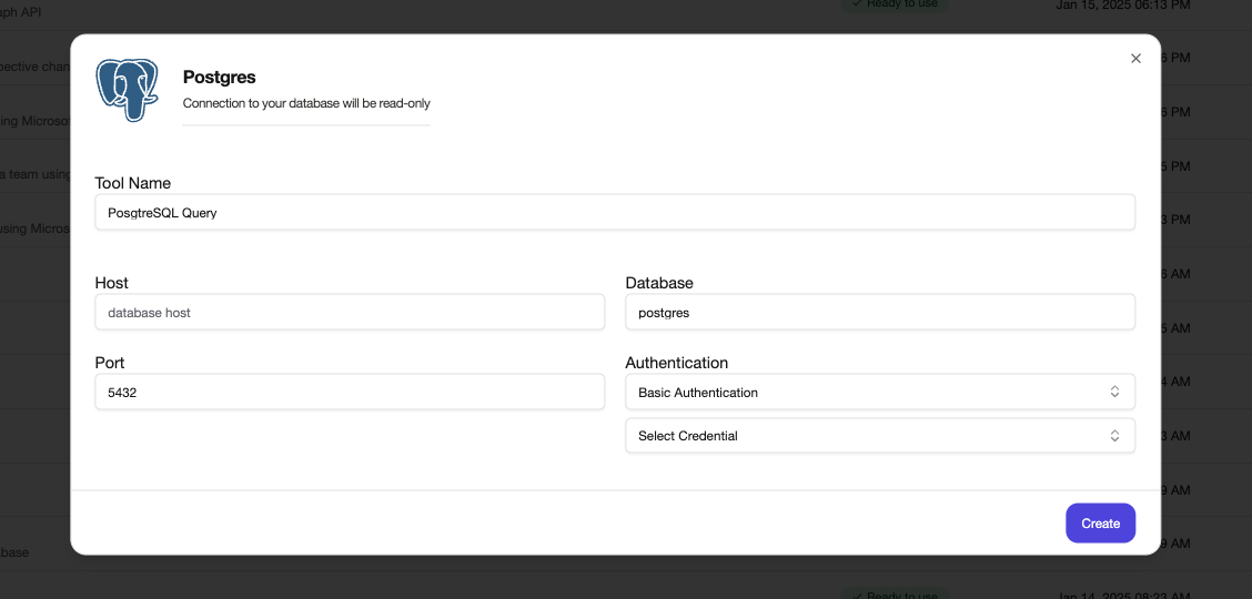 Add Postgres SQL Query tool