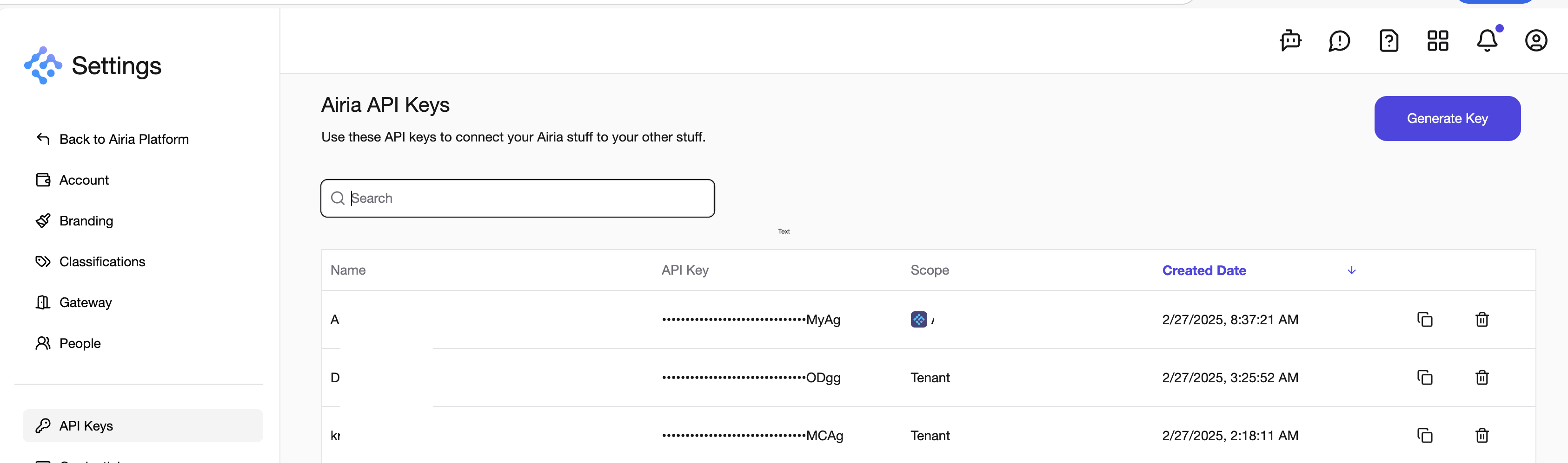 Agent library listing