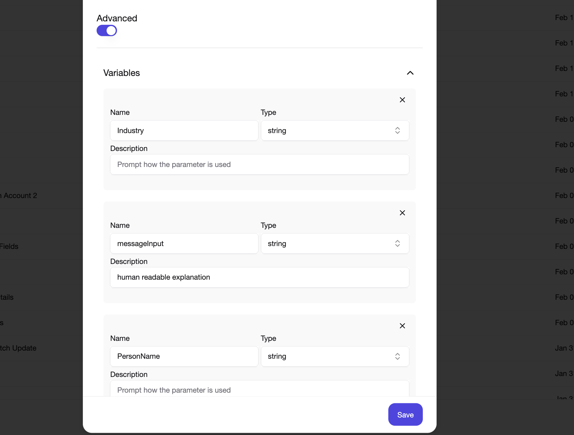 Agent Prompt Variables