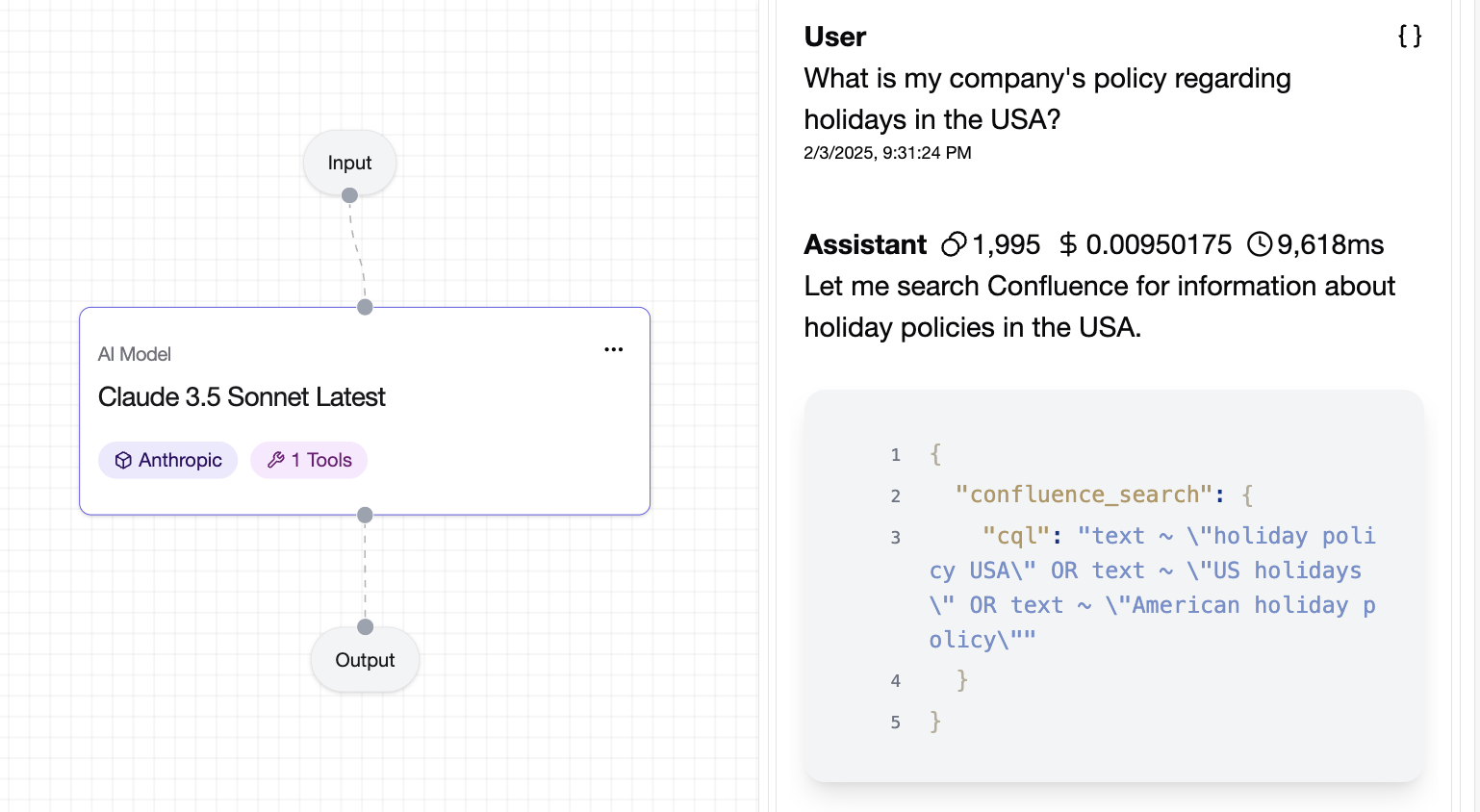 Use confluence tool