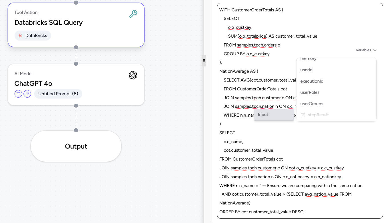 Databricks SQL Query Action